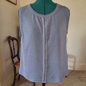 Redhaute Lace-up Back Tank Top Blue-Gray